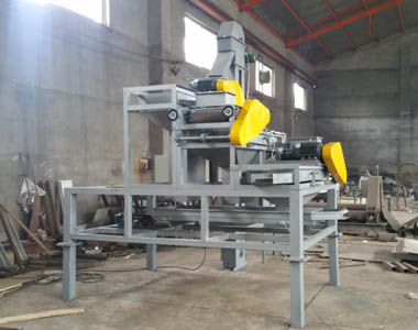 Three-stage almond shelling machine