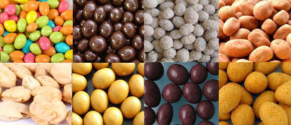 skin peanuts, chocolate peanuts, multi-flavored peanuts, beans etc