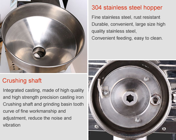 stainless steel hopper grain mill