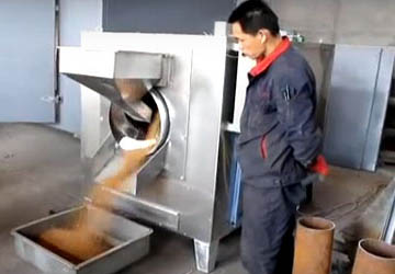 Video of rotor drum sesame roasting machine