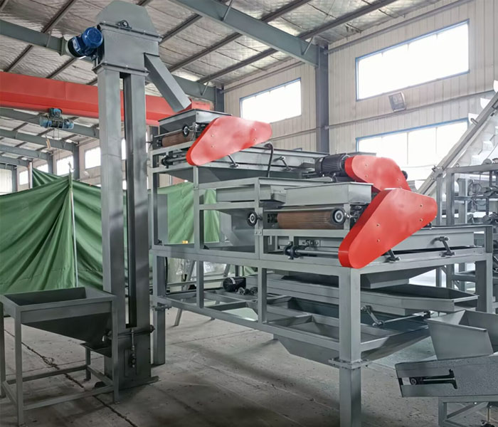 Three-stage almond shelling machine