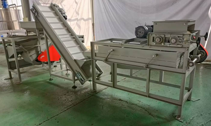 Almond shelling production line